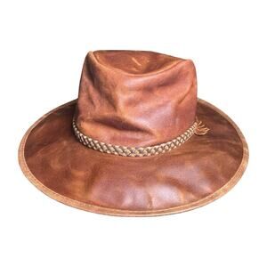 Crusher By American Outback Hat Leather Indiana Jones Style M/L